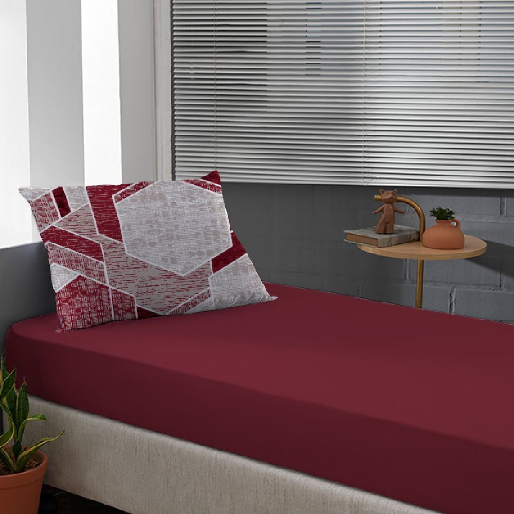 Jogo de Cama Solteiro Malha 100% Algodão Solecasa 2 pçs - Rubi Vermelho