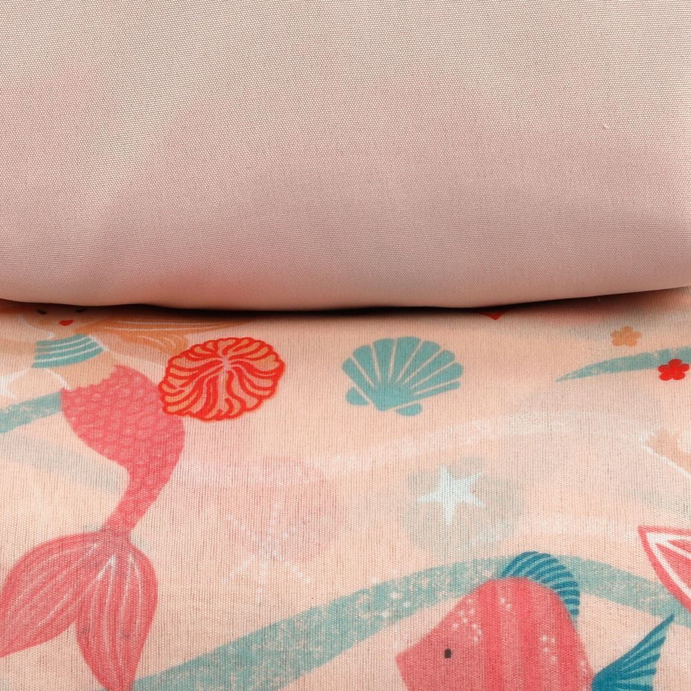  Jogo de Cama Solteiro 150 Fios Havan Kids 3 pçs - Sereia Kids Salmão