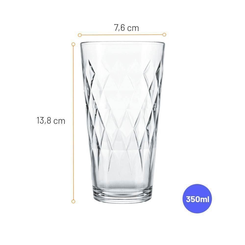 Jogo De Copos Vitrage 350Ml Nadir 6 Peças  - Vidro
