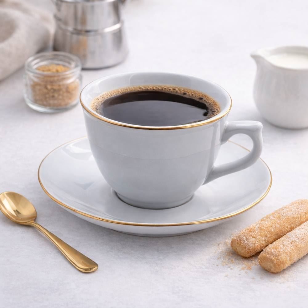 Jogo de Jantar Porcelana com Filete de Ouro Imperial Havan Casa - 20 Peças