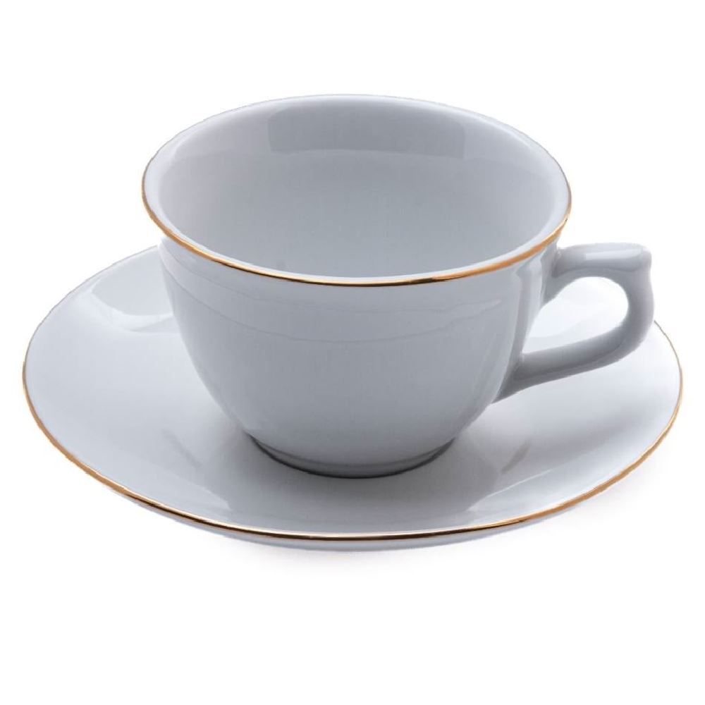 Jogo de Jantar Porcelana com Filete de Ouro Imperial Havan Casa - 20 Peças