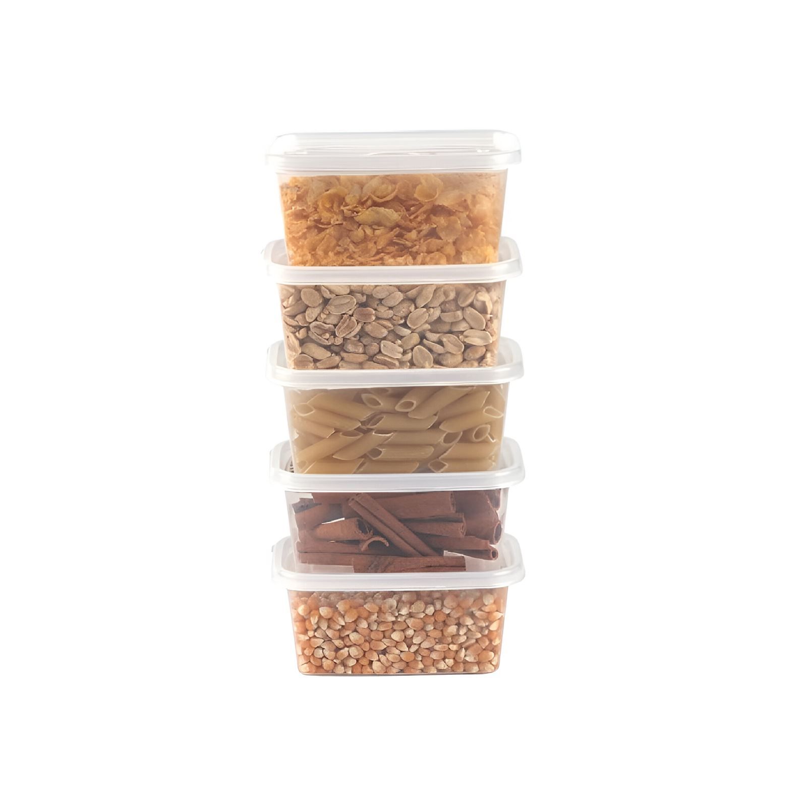 Jogo De Potes Retangular Pop Plasútil 380Ml - 5 Peças