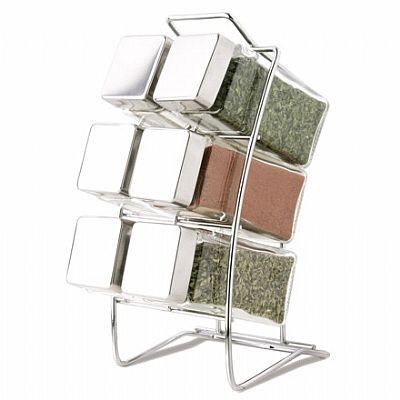Jogo Porta Condimentos com Suporte Euro Home 6 Peças - Vidro