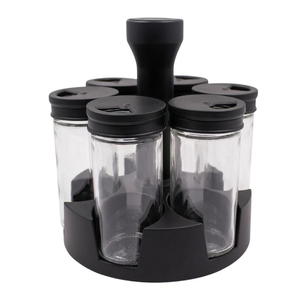 Jogo Porta Condimentos com Suporte Giratório 6 Peças Inga