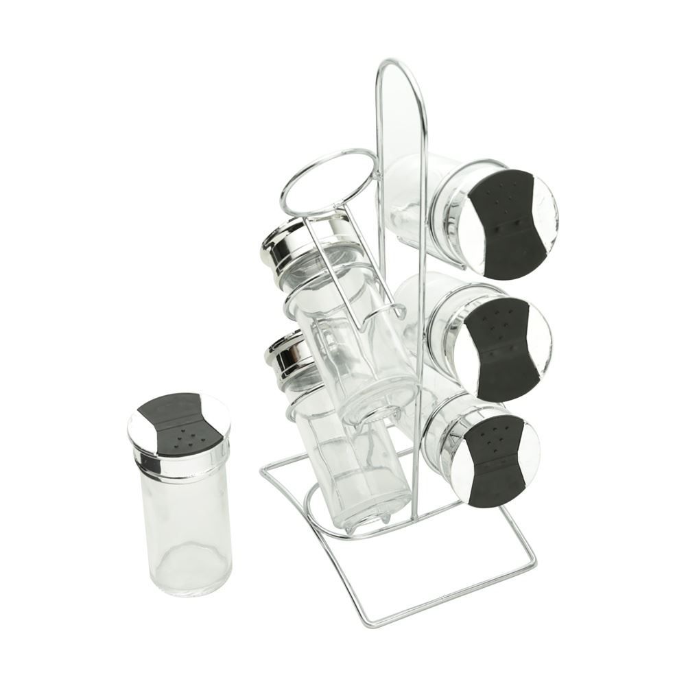 Jogo Porta Temperos com Suporte Metal Tinno 6 Peças Wolff
