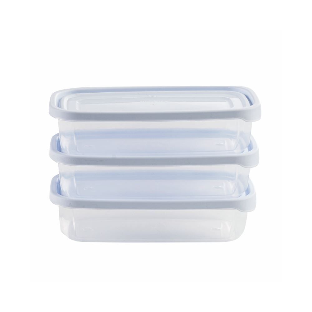 Jogo Potes De Plástico Mais Plasvale 710 Ml - Branco e Transparente 