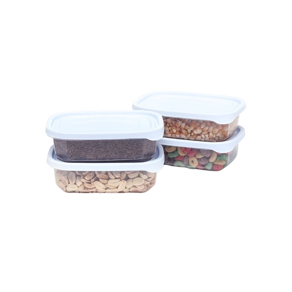 Jogo Potes De Plástico Mais Plasvale 300 Ml - 4 Peças