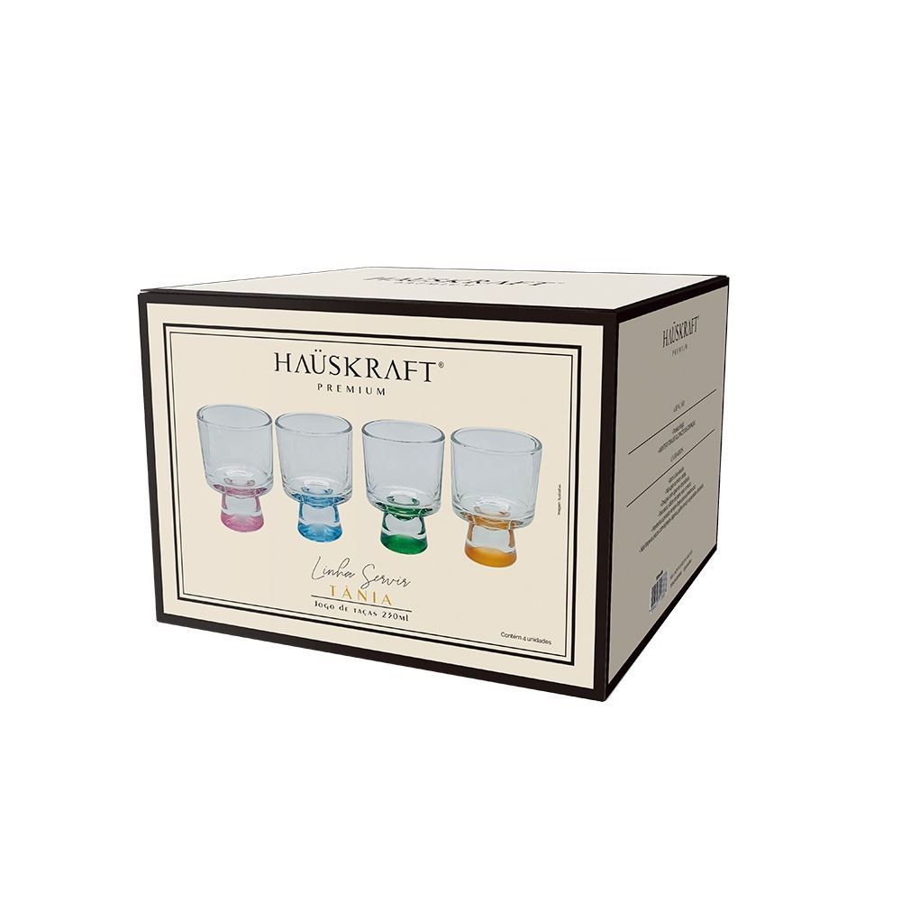 Jogo Taças de Sobremesa Tania Hauskraft 4 Peças 230Ml - TANIA
