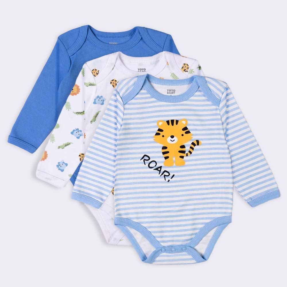Kit Bebê Body Manga Longa 3 Peças Yoyo Baby
