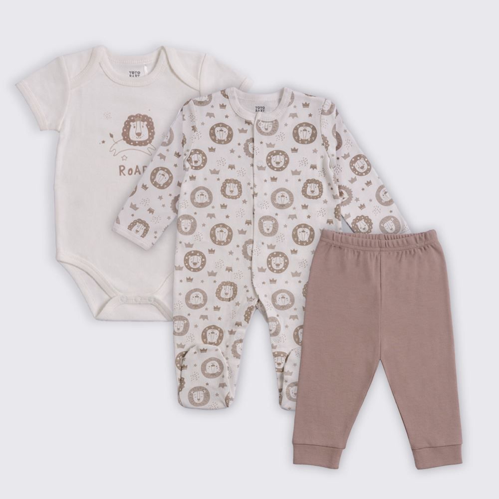 Kit Bebê Macacão, Body e Calça Yoyo Baby