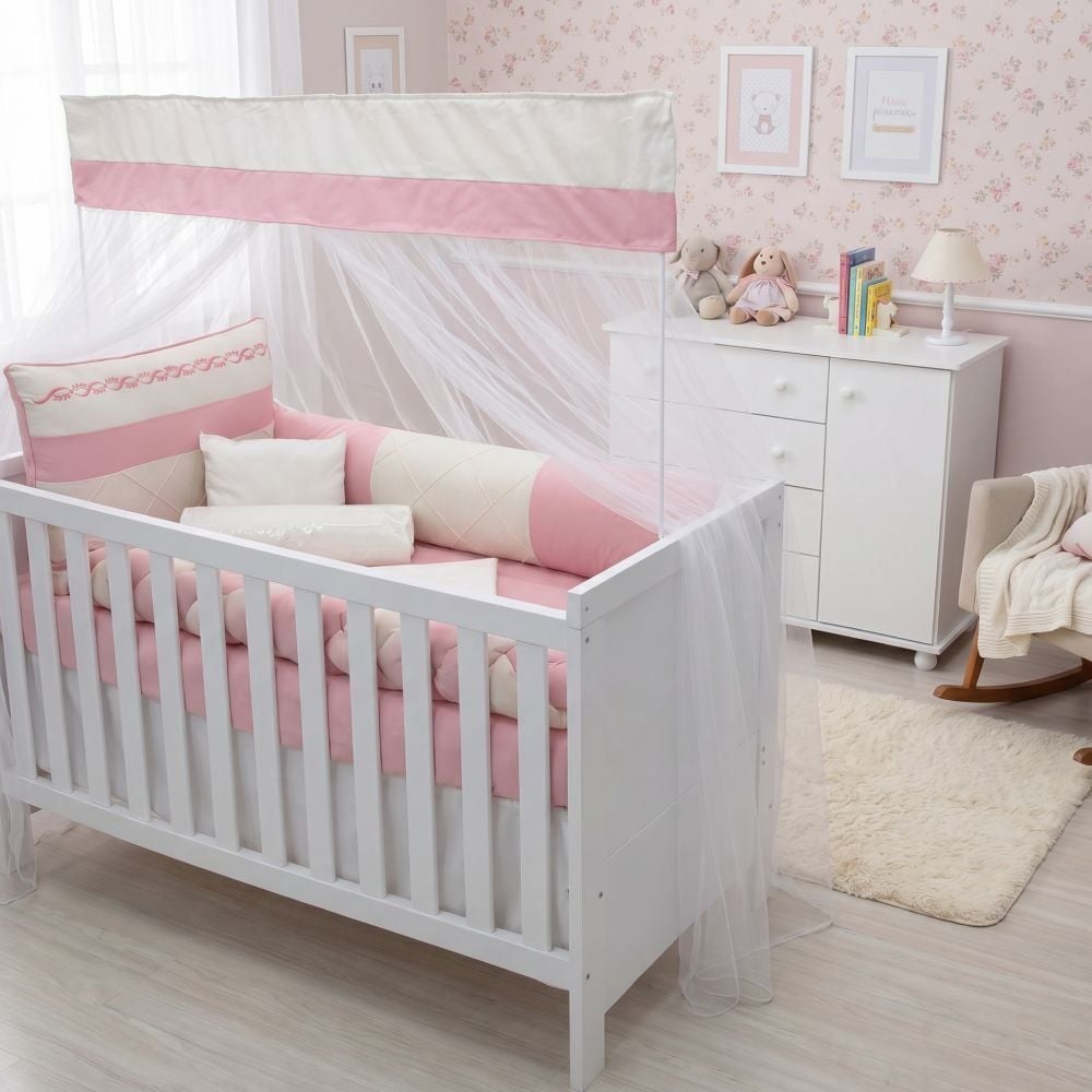 Kit Berço 09 Peças Rose - Tiquinho Baby