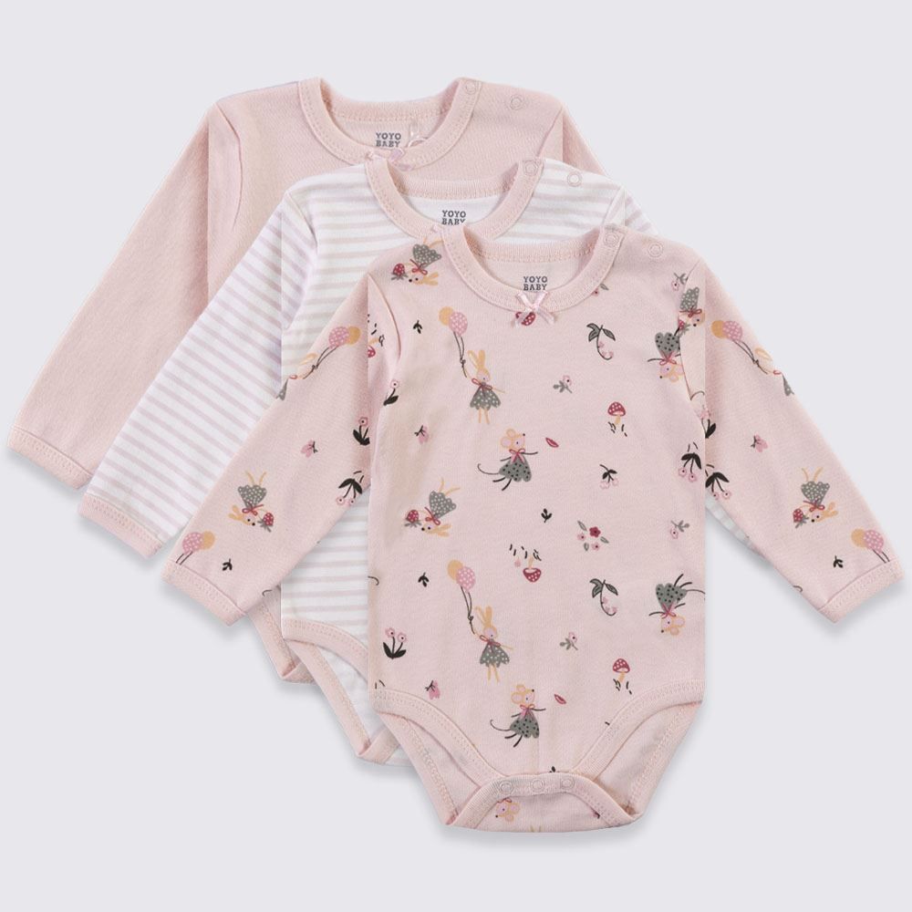 Kit Body Bebê Manga Longa 3 Peças Yoyo Baby