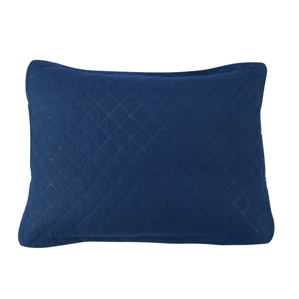 Kit Colcha Casal 100% Poliéster Lisa Versalhes Havan Casa 3 pçs - Midnight Blue