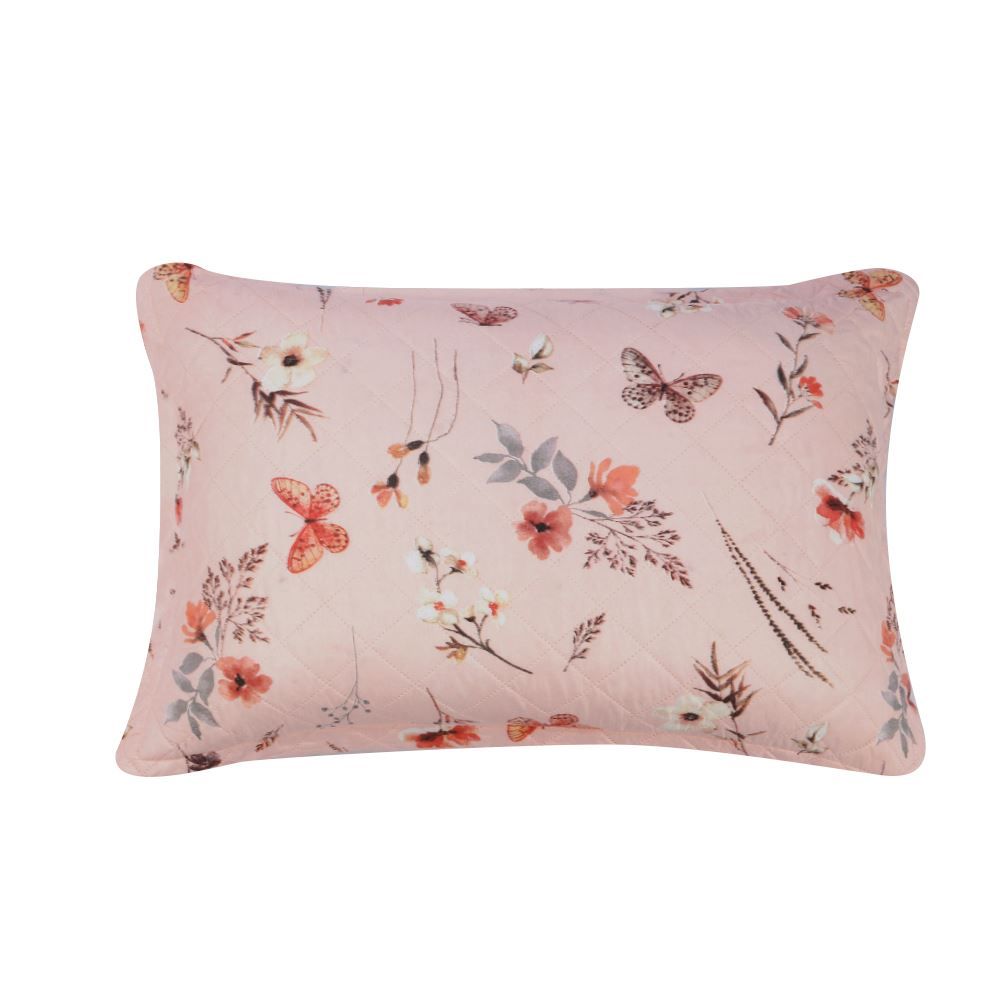Kit Colcha Casal Estampada Versalhes Havan Casa 3 Peças - Floral Borboleta Rose