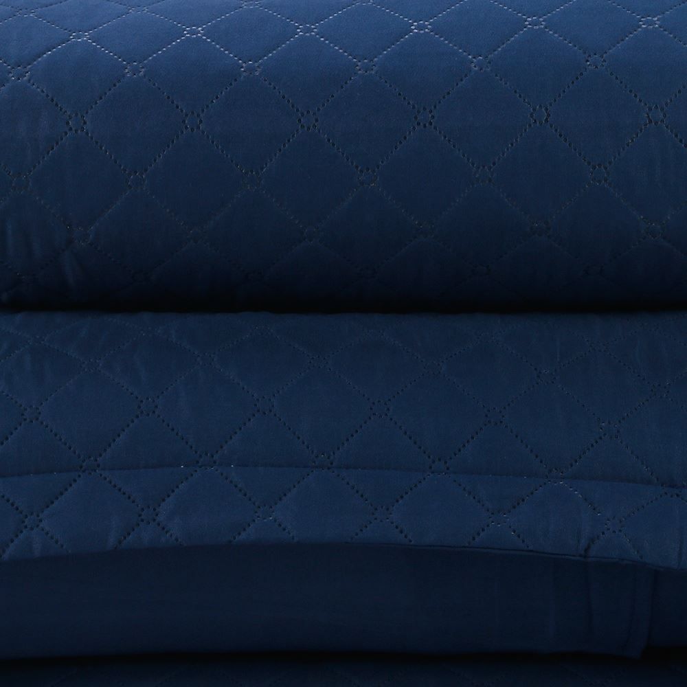 Kit Colcha Casal Lisa Versalhes Havan Casa - Midnight Blue