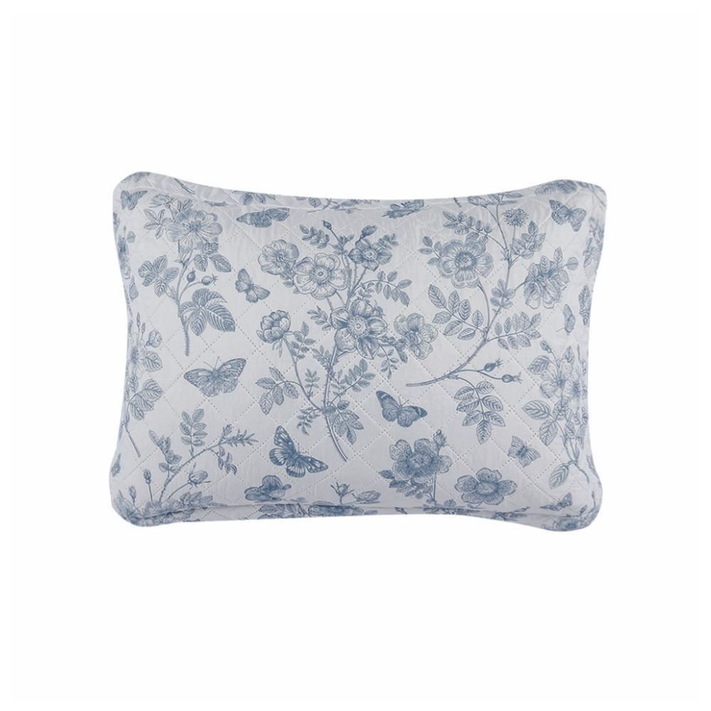 Kit Colcha Casal Versalhes Estampada Havan Casa 3 Peças - Floral Azul