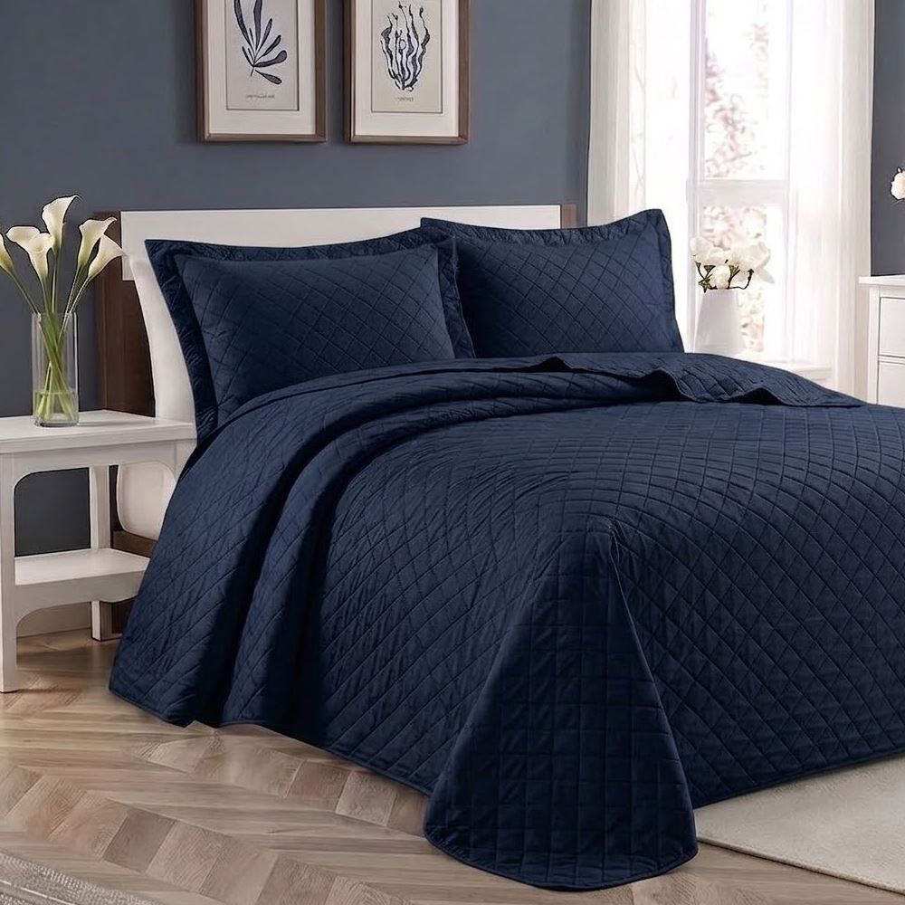 Kit Colcha King 3 Peças Versalhes/Napoli Havan Casa - Midnight Blue