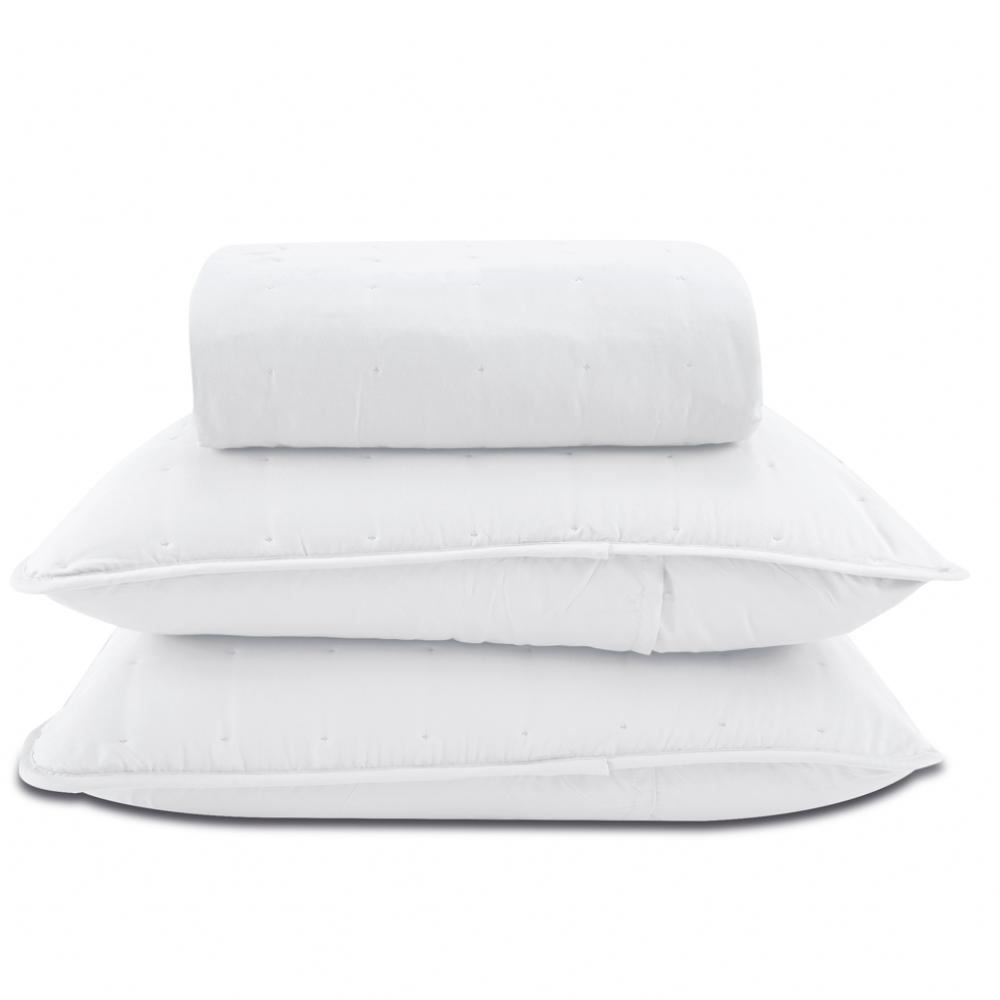 Kit Colcha Queen 100% Poliéster Elegance Lisa Havan Casa 3 Pçs - Branco