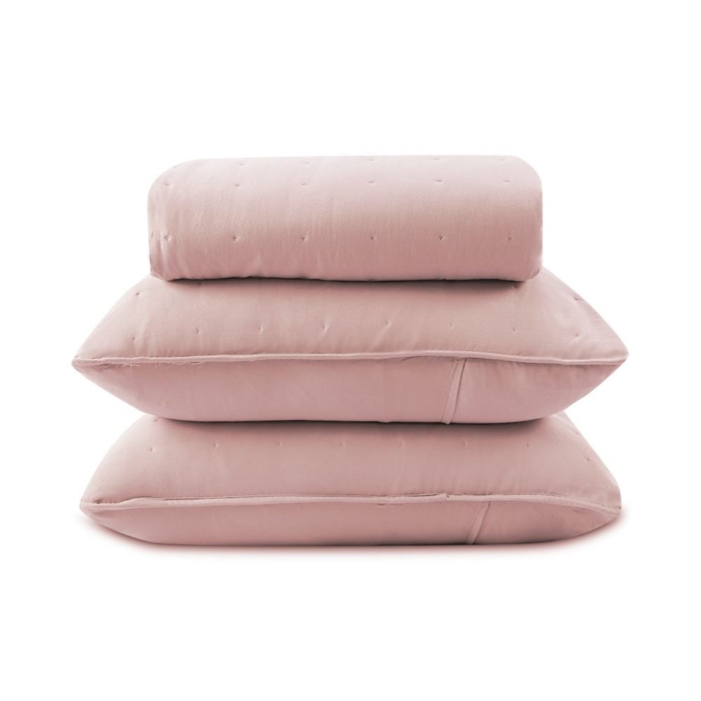 Kit Colcha Queen Elegance Havan Casa 3 Pçs - Rosa