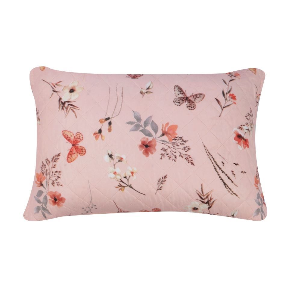 Kit Colcha Queen Estampada Versalhes Havan Casa 3 pçs - Floral Borboleta Rose