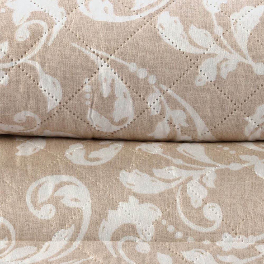 Kit Colcha Queen Estampada Versalhes Havan Casa 3 Peças - Ornamental Bege