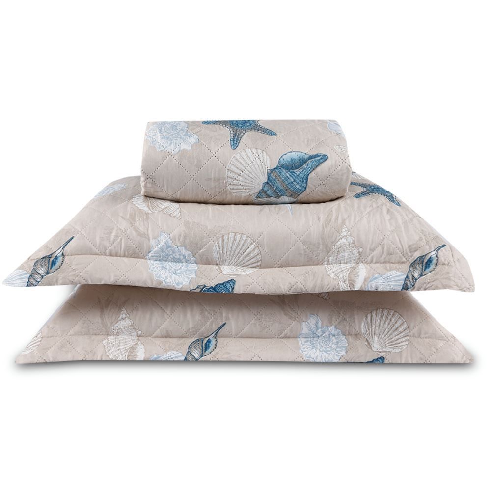 Kit Colcha Queen Estampada Versalhes Havan Casa 3 Peças - Oceano