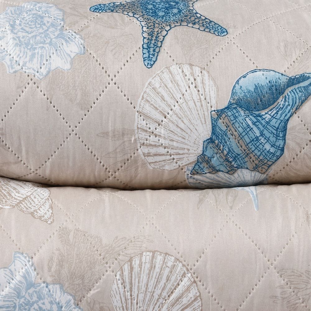 Kit Colcha Queen Estampada Versalhes Havan Casa 3 Peças - Oceano