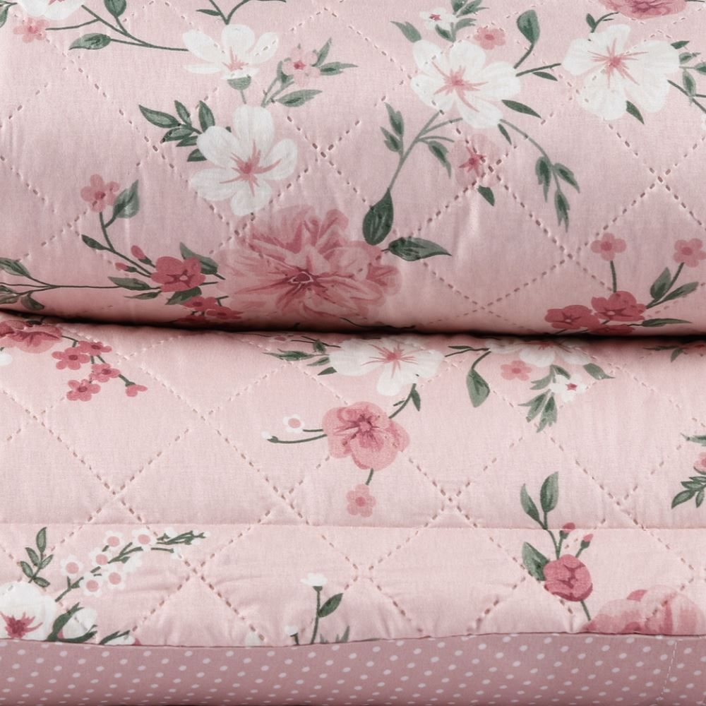 Kit Colcha Queen Versalhes Havan Casa 3 Peças - Floral Rose