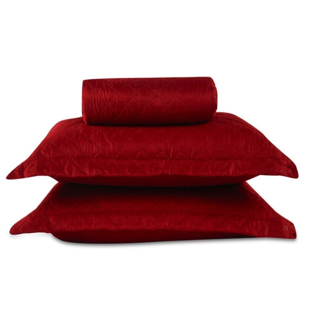 Kit Colcha Queen Versalhes Lisa Havan Casa 3 pçs - Bloodstone