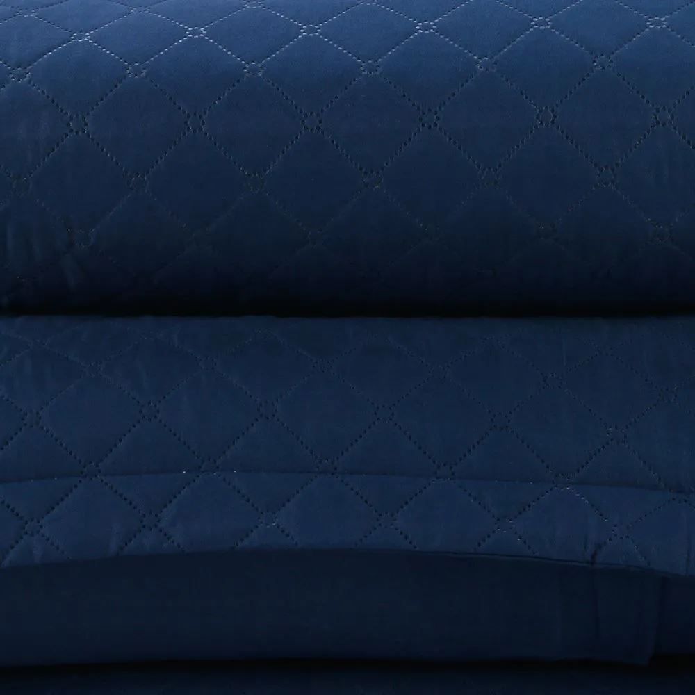 Kit Colcha Queen Versalhes Lisa Havan Casa 3 pçs - Midnight Blue