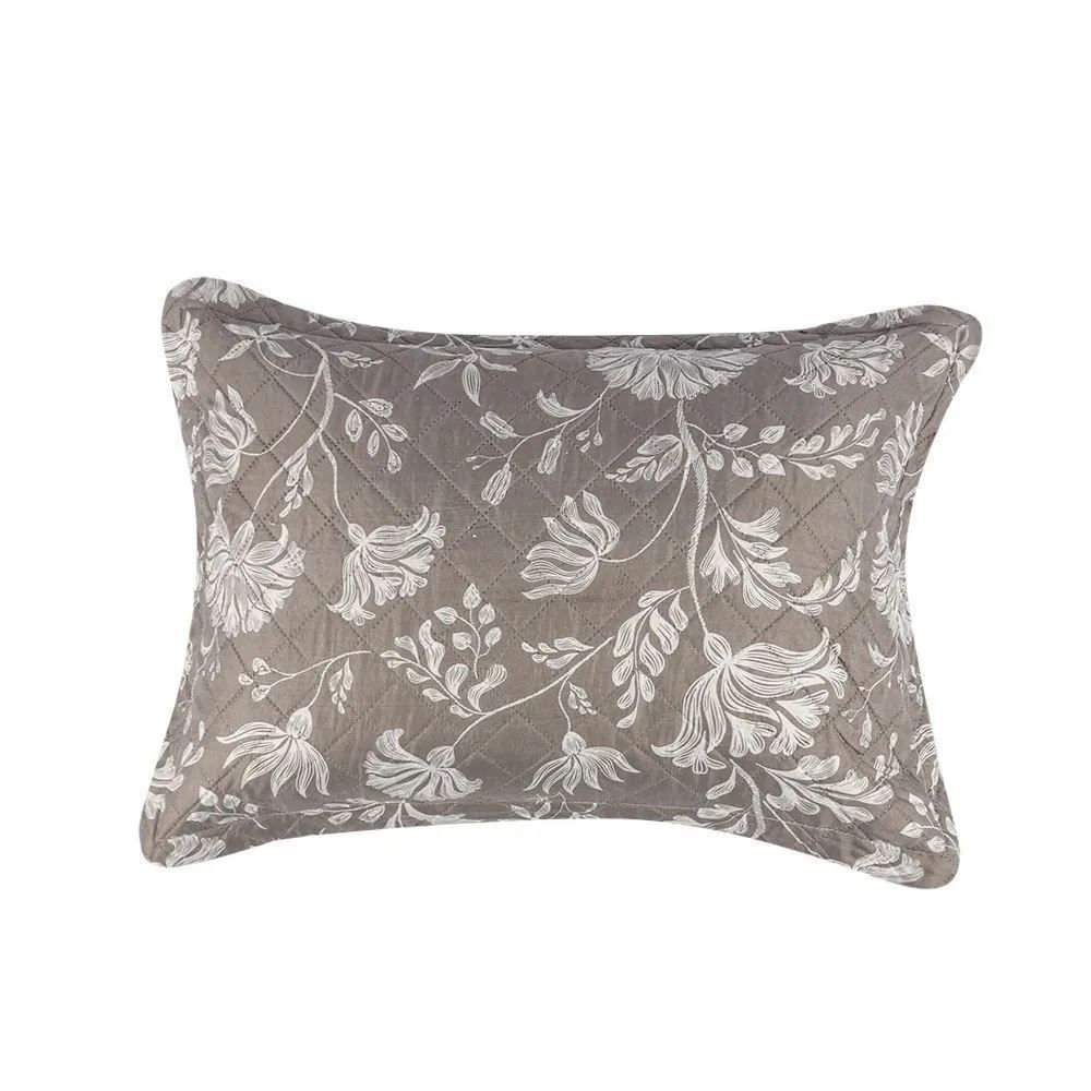 Kit Colcha Solteiro 150 Fios Havan Casa 2 pçs - Floral Taupe