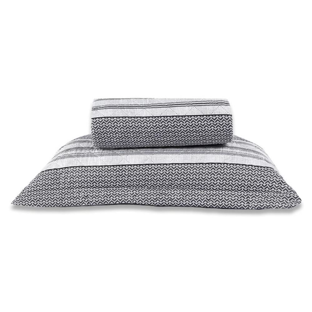 Kit Colcha Solteiro Versalhes Estampada Havan Casa 2 Peças - Geo Cinza