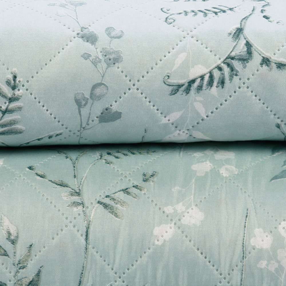 Kit Colcha Solteiro Estampada Versalhes Havan Casa 2 pçs - Folhagens Verde