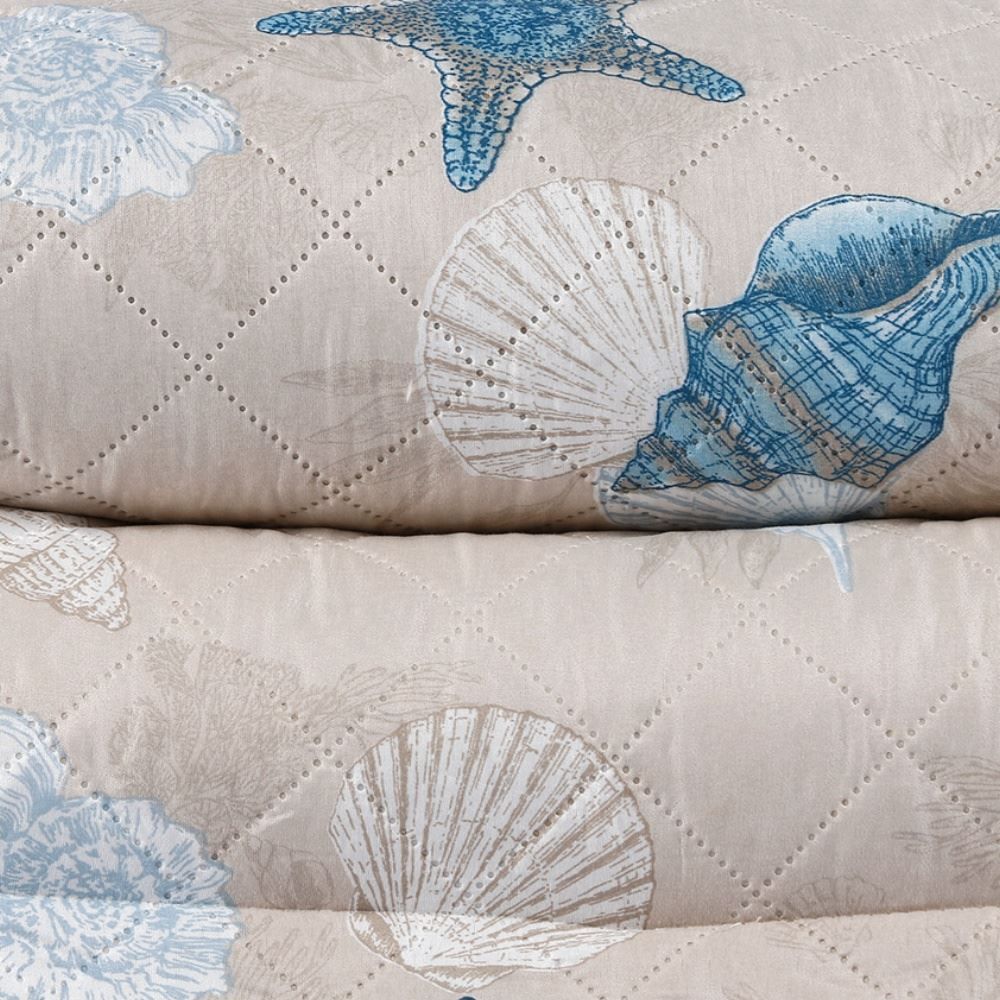 Kit Colcha Solteiro Estampada Versalhes Havan Casa 2 pçs - Oceano