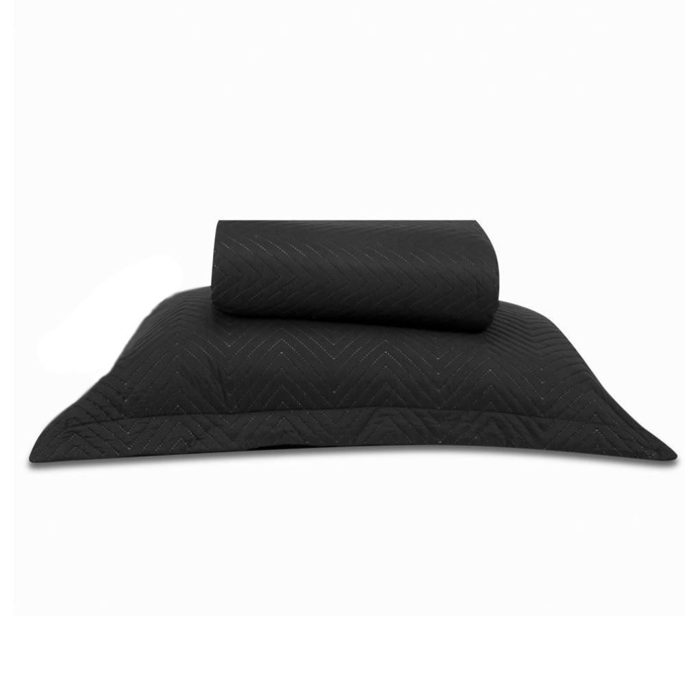 Kit Colcha Solteiro Versalhes Lisa Havan Casa 2 pçs - Preto