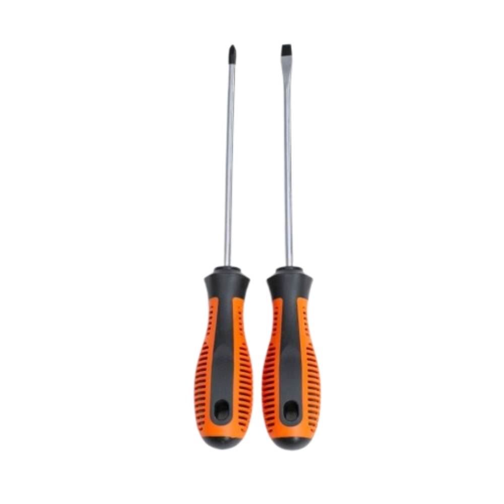 Kit Com 2 Chaves Fenda E Philips Meghazine - Preto/ Laranja
