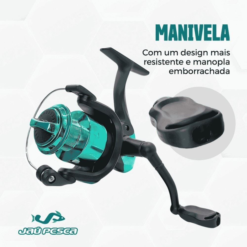 Kit de Pesca Jaú Pesca com Vara e Molinete 3 Rolamentos