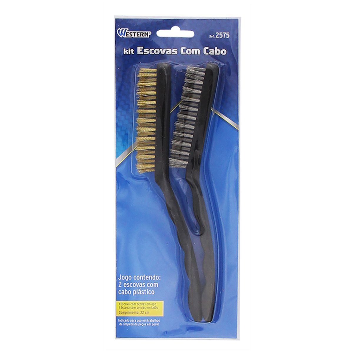 Kit Escovas de Aço com Cabo Plástico 2575 2 peças Western - DIVERSOS