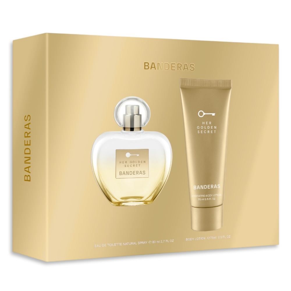 Kit Perfume Her Golden Secret e Desodorante Spray Banderas