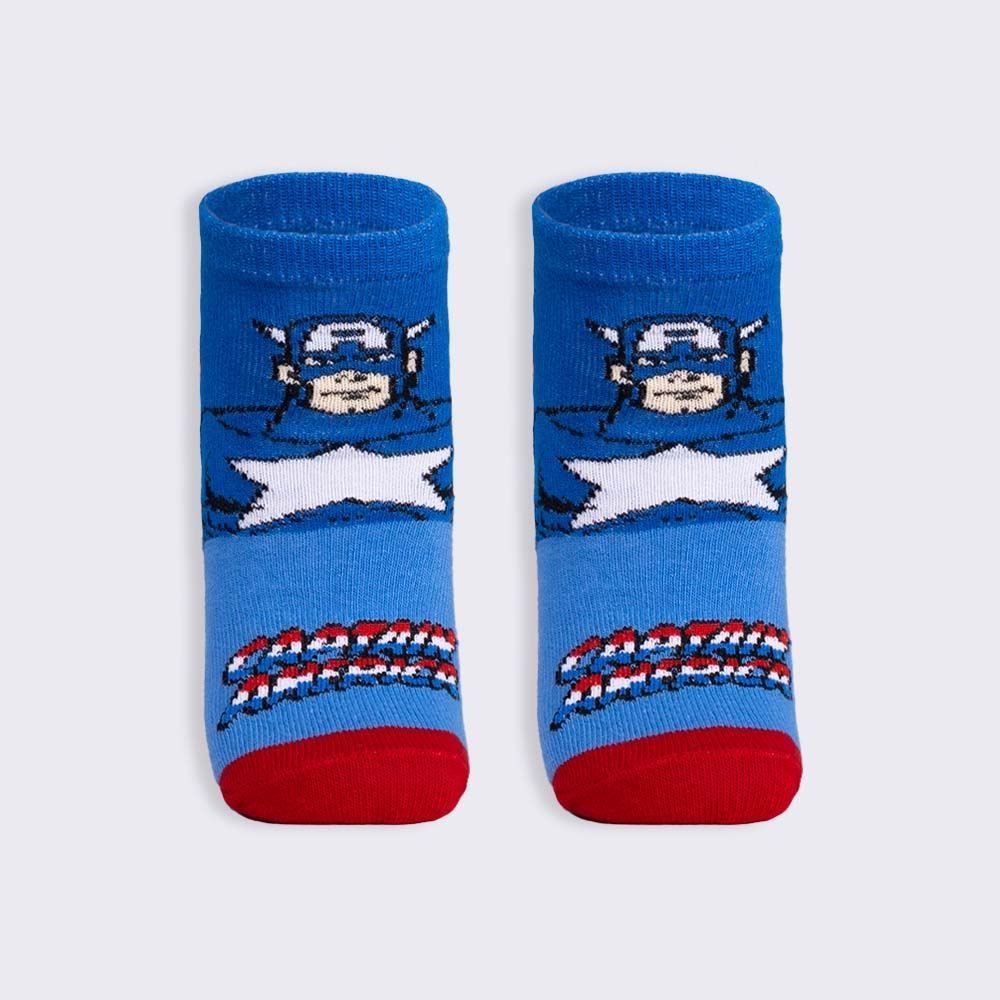 Kit Meia 2 Pares Cano Curto Capitão América Marvel