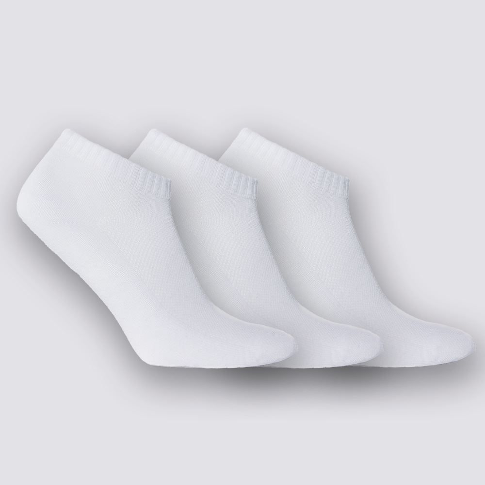 Kit Meia Masculina Com 3 Pares Cano Curto Telada Risk - BCO/BCO/BCO