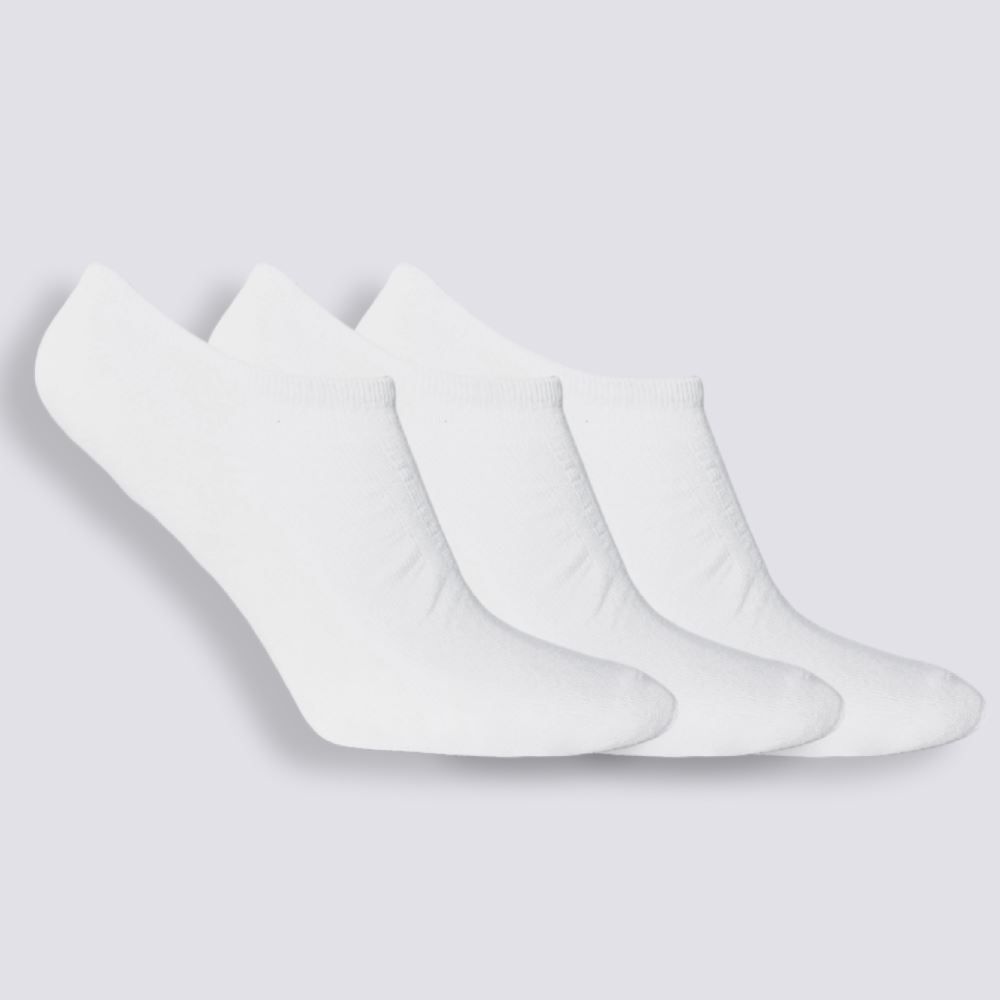 Kit Meia Masculina Com 3 Pares Cano Invisível Risk - Branco