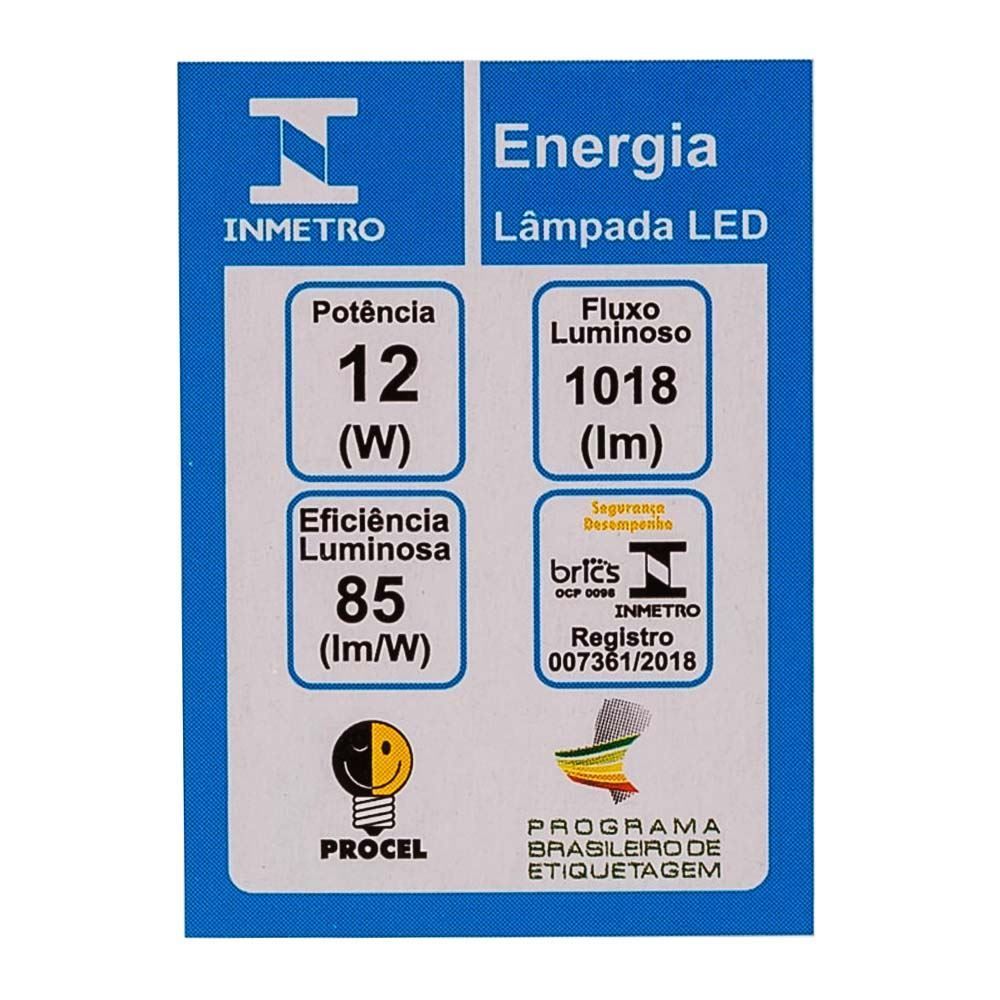 Lâmpada Led 12W 6500K Luz Fria Tkl80 Taschibra - Bivolt