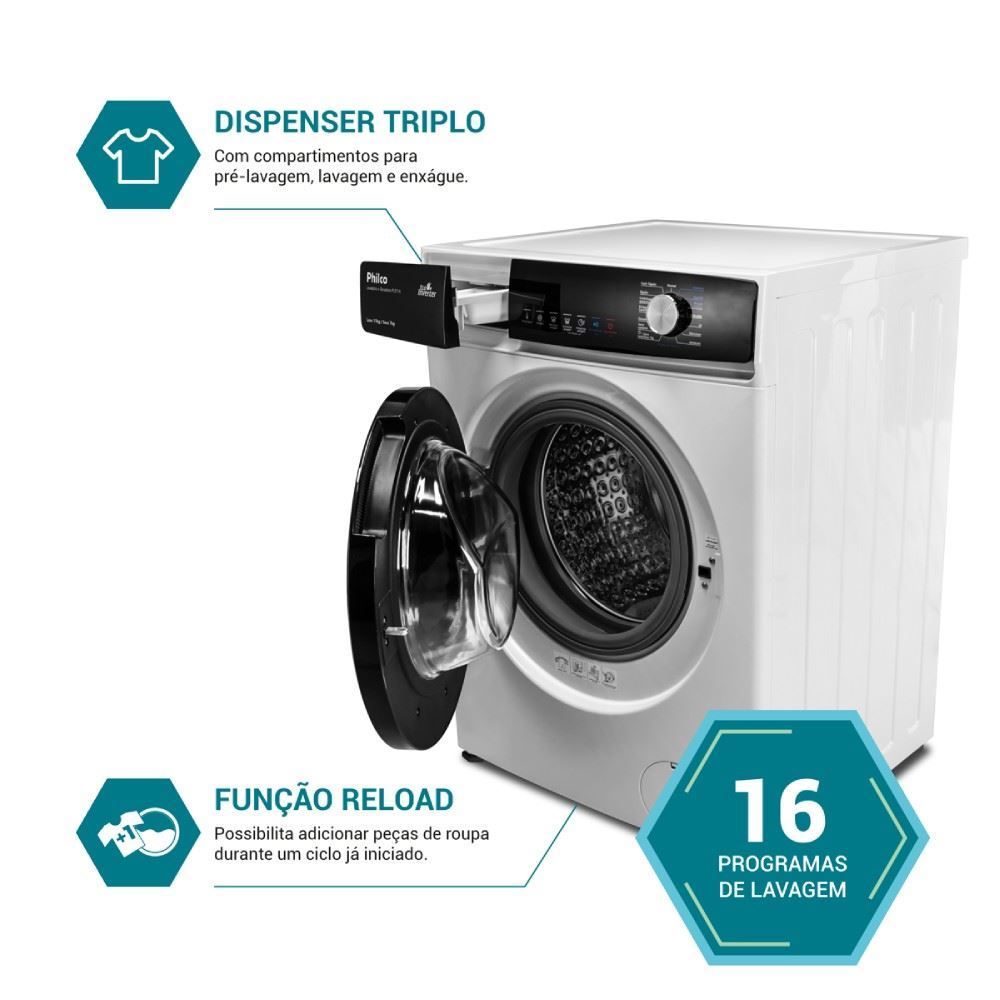 Lava E Seca Philco 11Kg Invertplus 16 Programas de Lavagem PLS11A 