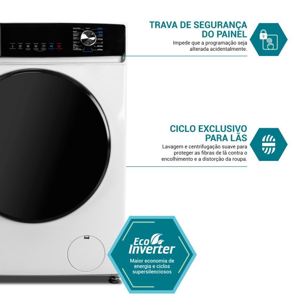 Lava E Seca Philco 11Kg Invertplus 16 Programas de Lavagem PLS11A 