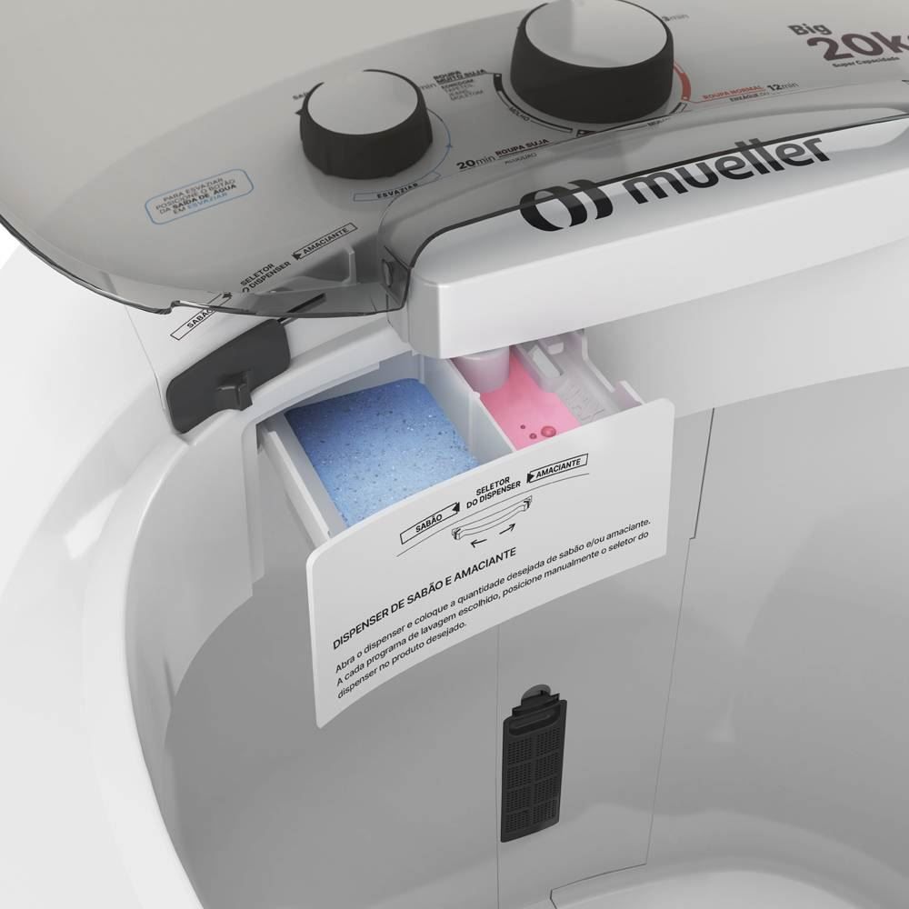 Lavadora de Roupa Tanquinho Semiautomático Mueller 20kg Big