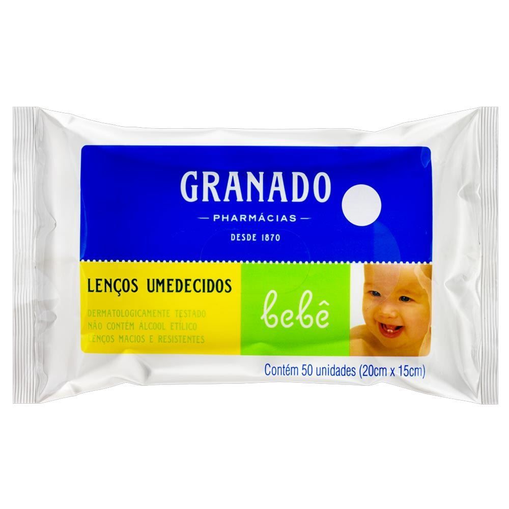 Lenço Umedecido Macio Granado Bebê- - Pacote 50uni.