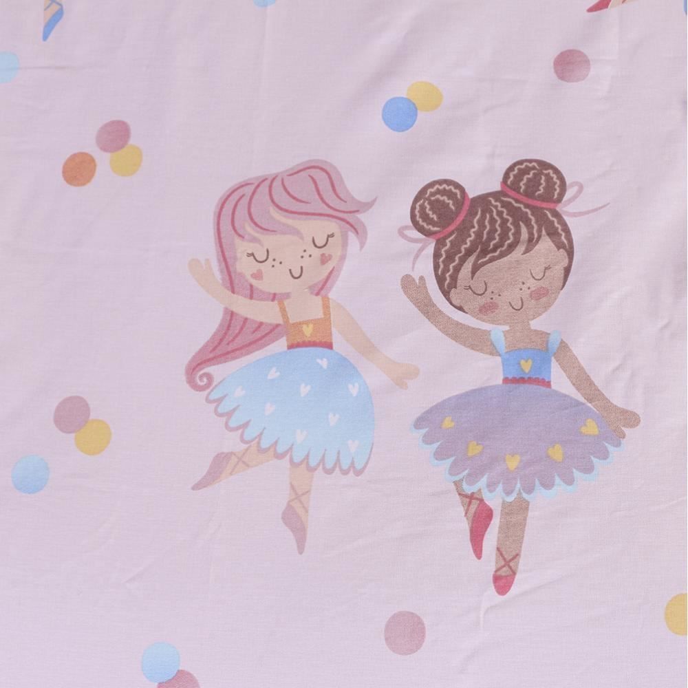 Lençol Avulso Casal com Elástico Infantil Buona Fortuna  - Bailarina