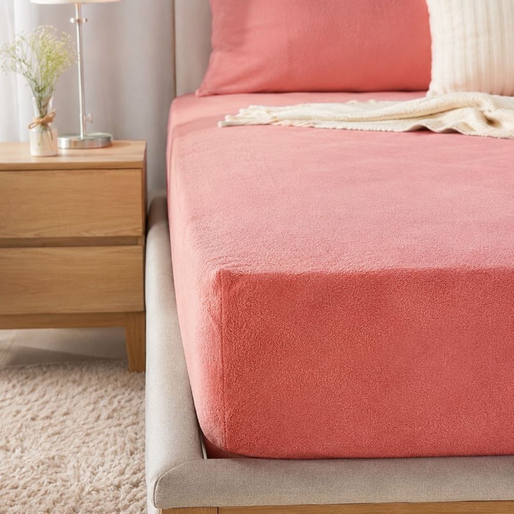 Lençol Avulso Casal com Elástico Plush Havan Casa - Argila