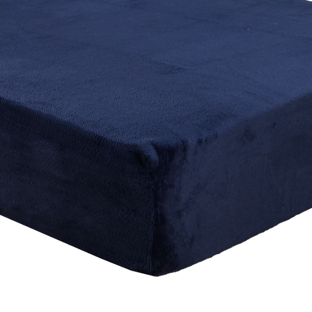 Lençol Avulso Casal com Elástico Plush Havan Casa - Azul Mariner
